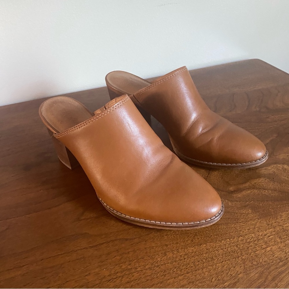 Madewell Harper Mules Saddle Leather Sz 7 - genuine leather